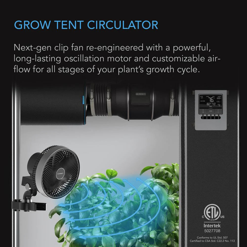 AC Infinity Cloudray S6, Gen 2 Clip Fan - 150mm | 6" (Auto-oscillating)