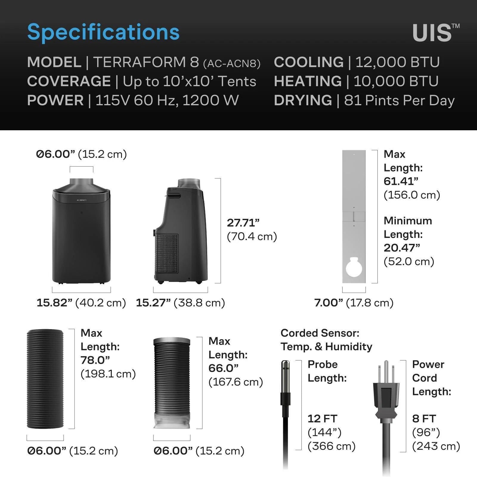 AC Infinity Terraform 8, All-In-One Climate Control A/C