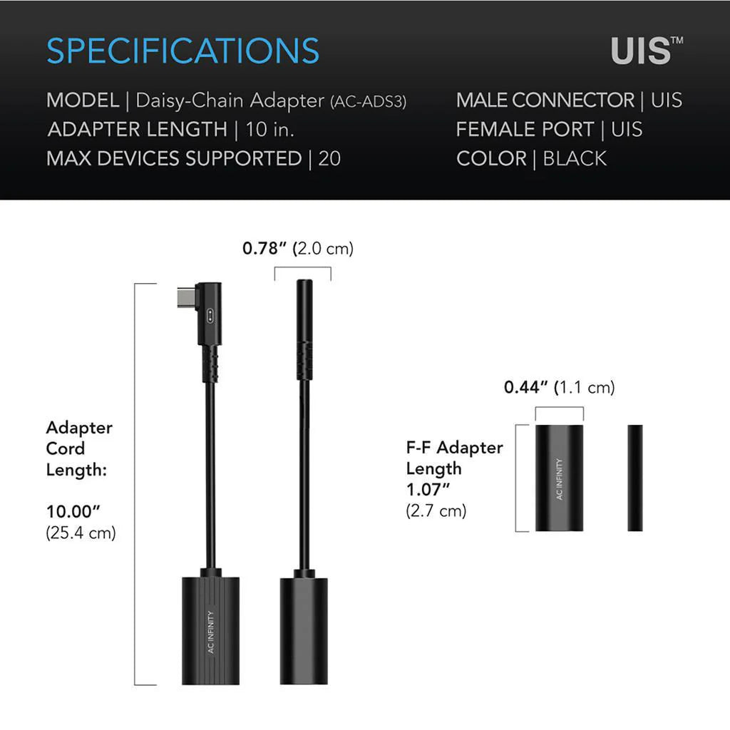 AC Infinity UIS 2-in-1 Splitter Daisy Chain Adapter