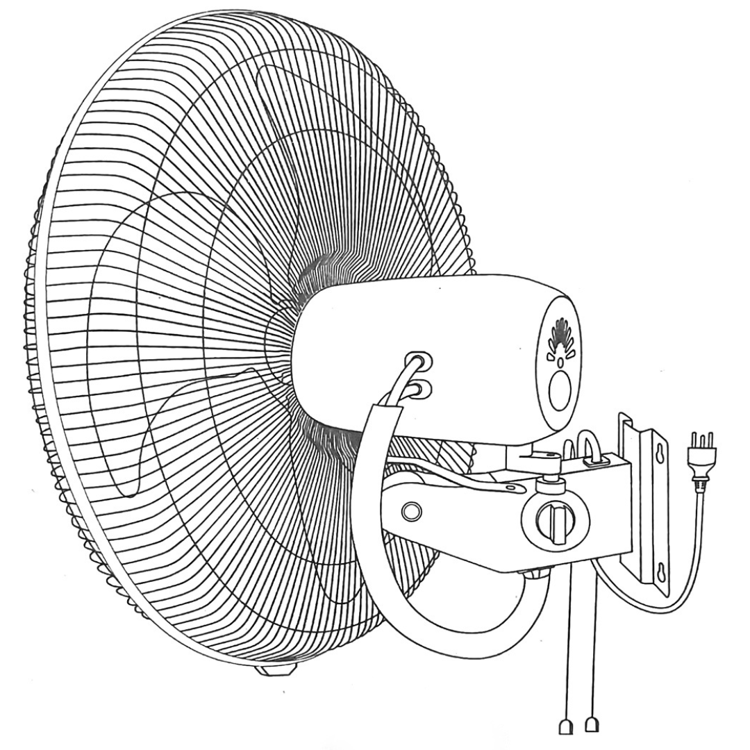 Hydro Axis Oscillating Wall Fan 18"