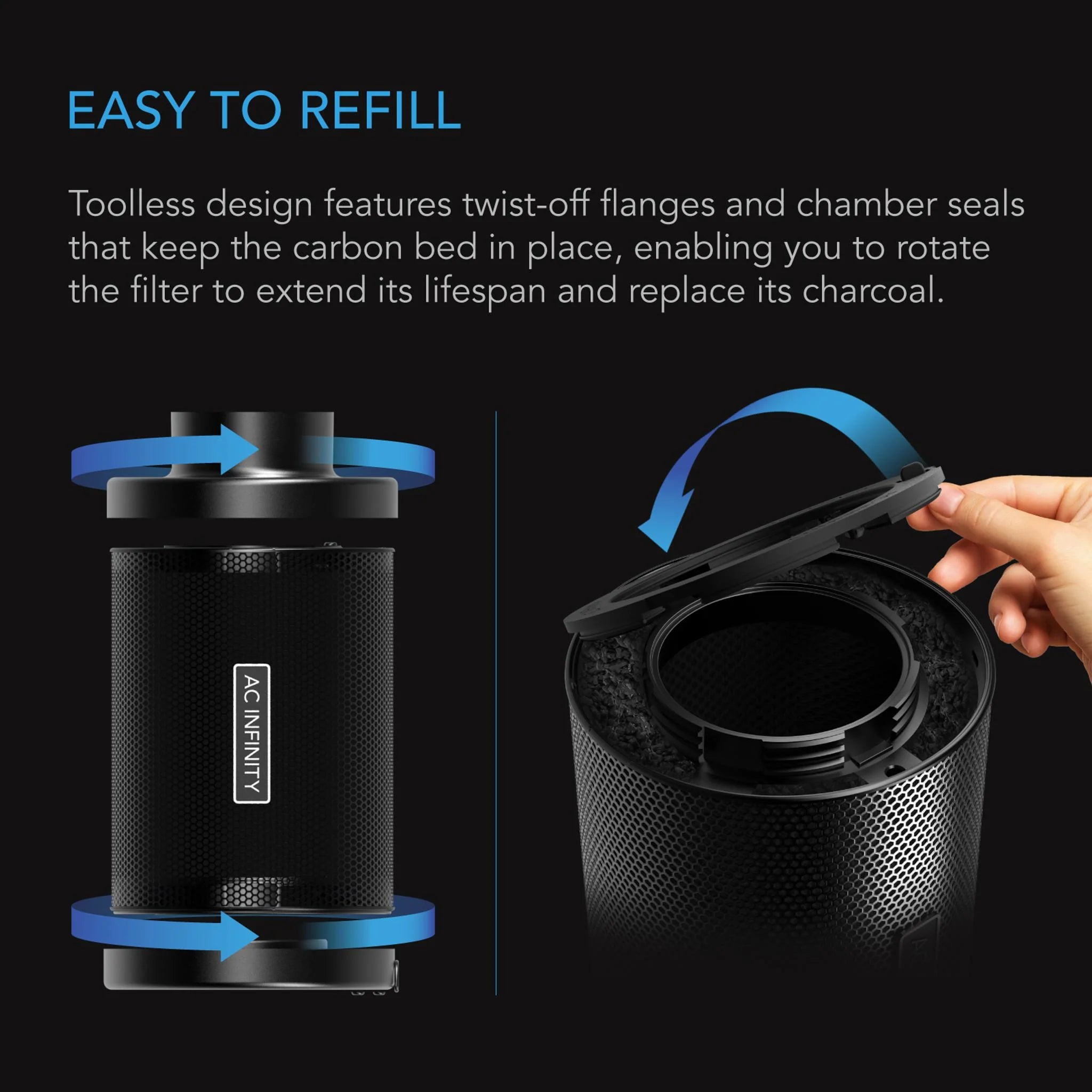 AC Infinity Refillable Carbon Filter
