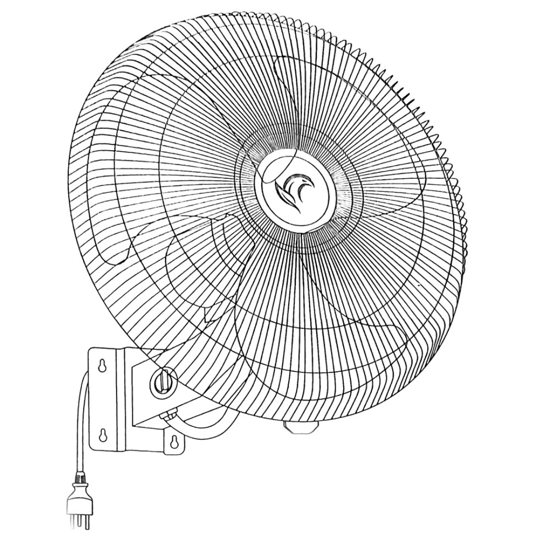 Hydro Axis Oscillating Wall Fan 18"