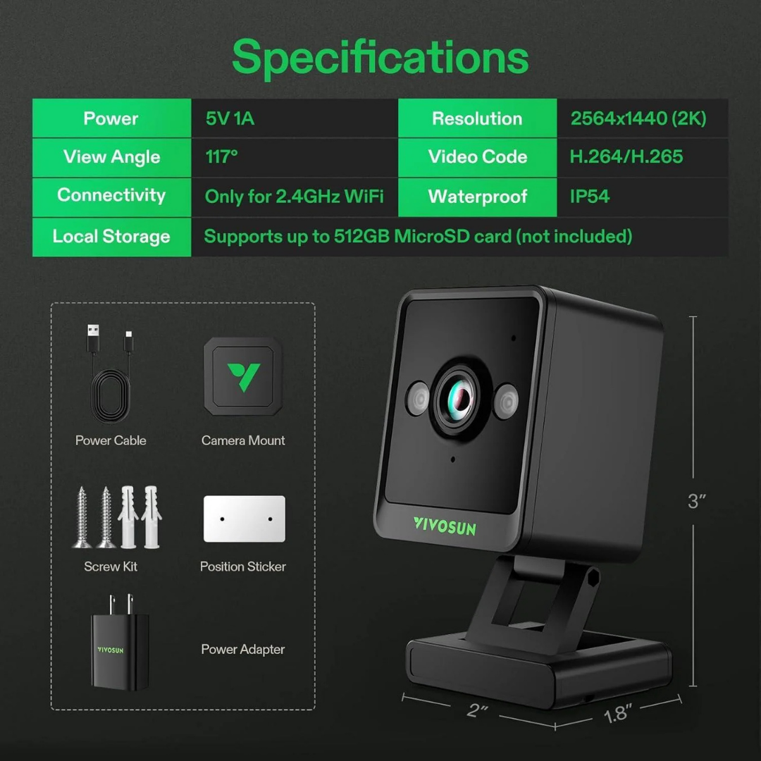 Vivosun Grow Camera WiFi 2K
